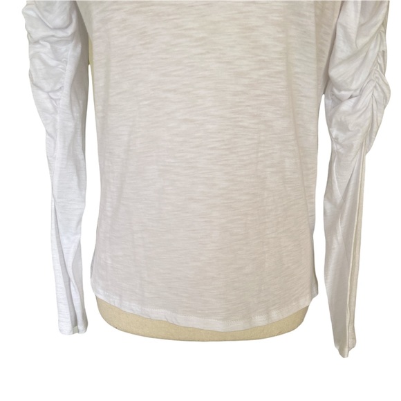 NWT Karlie Puff Ruched Sleeve White Knit Top - M - Picture 4 of 13